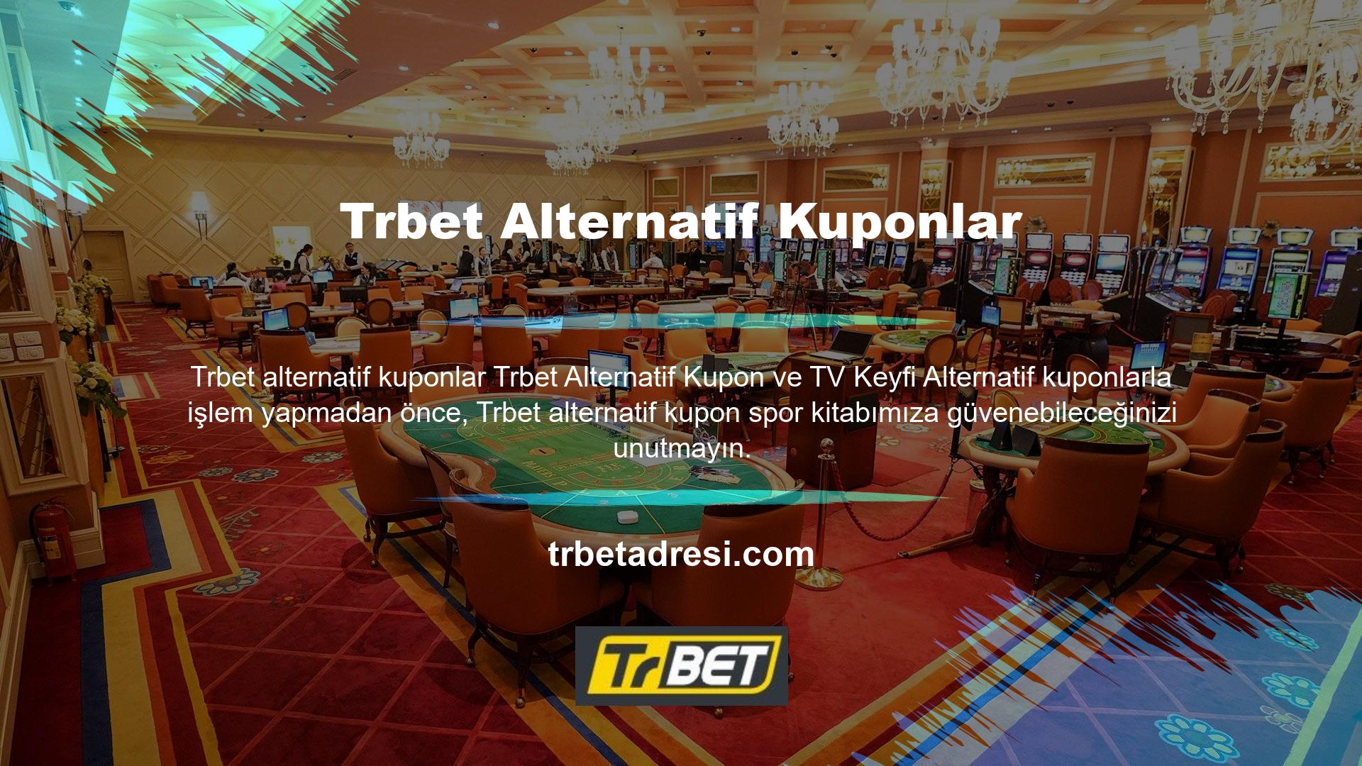 Ayrıca, Trbet TV ile bahis kategorisi de dahil olmak üzere tüm spor müsabakalarını canlı olarak izleyebilirsiniz! Güncel adresimizden hizmet veren Trbet TV, yeni giriş adresinin verilerini anında sizlere ulaştıracaktır